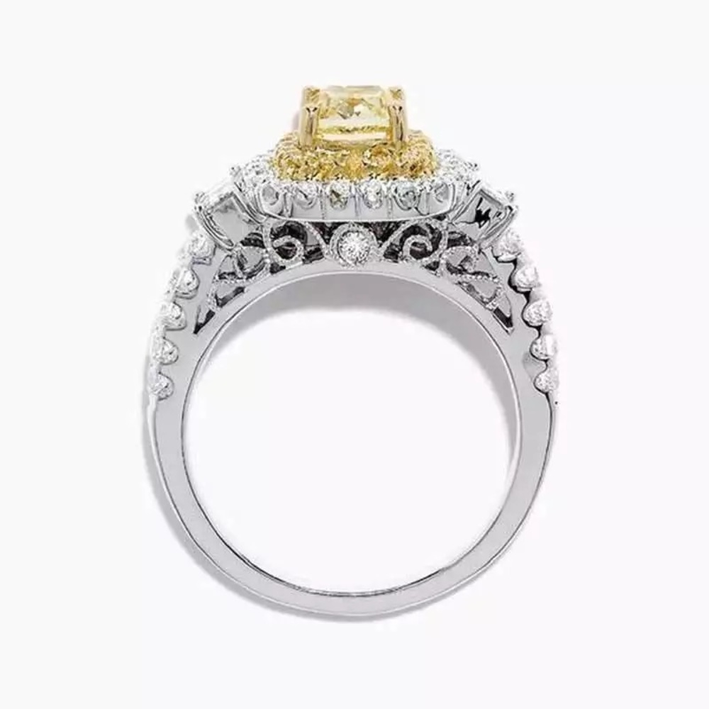 New Women’s 925 Silver Citrine Diamond Ring - Picture 4 of 6